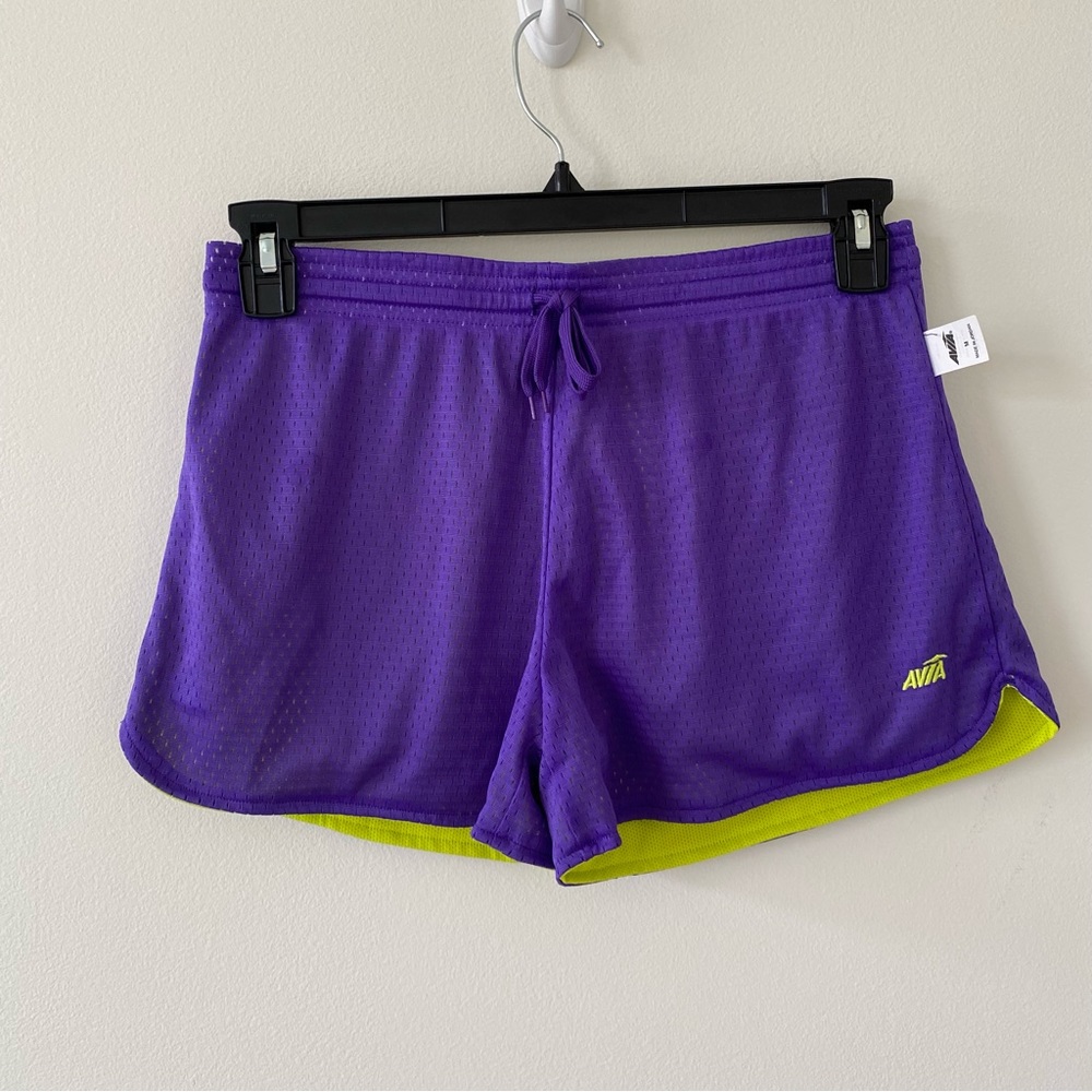 AVIA Women’s Reversible Lime/Purple Running Shorts NEW